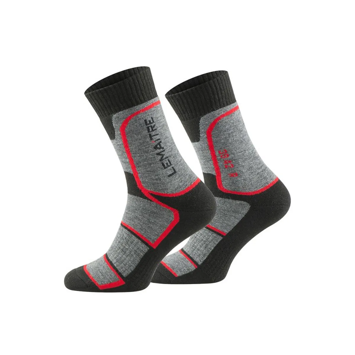 Lemaitre Lemat Coolmax Crew Socks Medium — Black/Grey